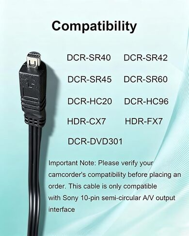 Replacement AV Cable for Sony Handycam in Kuwait