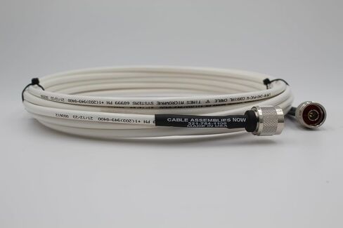 LMR-240/LMR240 White Times Microwave Low Loss Coaxial Cable - N-Male to N-Male Connectors - 25 Feet - for Amateur Radio, WiFi Routers, Signal Boosters, Wireless LAN Devices in Kuwait