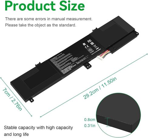 ASUNCELL C31N1517 Laptop Battery Compatible with ASUS VivoBook Flip Q304 Q304U Q304UA Q304UAK Q304UJ Q303UA Q304UAKP TP301 TP301U TP301UA TP301UJ 0B200-01840000 0B200-01840100 11.55V 55Wh in Kuwait
