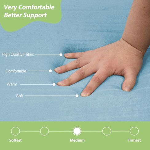 REDCAMP Folding Cot Pads for Sleeping Extra Thick, Soft Comfortable Velvet & Corduroy Cotton Camping Cot Mattress Pad for Backpacking Hiking, Black Blue Brown Grey 75x30 inches in Kuwait