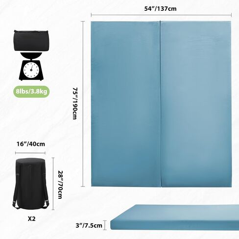 REDCAMP Folding Cot Pads for Sleeping Extra Thick, Soft Comfortable Velvet & Corduroy Cotton Camping Cot Mattress Pad for Backpacking Hiking, Black Blue Brown Grey 75x30 inches in Kuwait