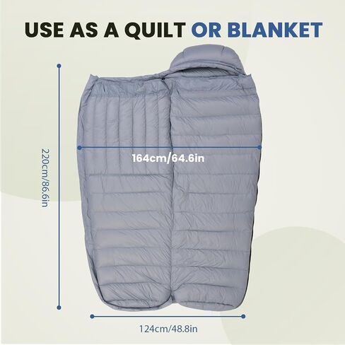 Mummy Down Sleeping Bag, 0°F 10°F 15°F 20°F 600 Fill Power Lightweight Compact Sleeping Bag,Cold and Warm Weather for Adults Camping in Kuwait