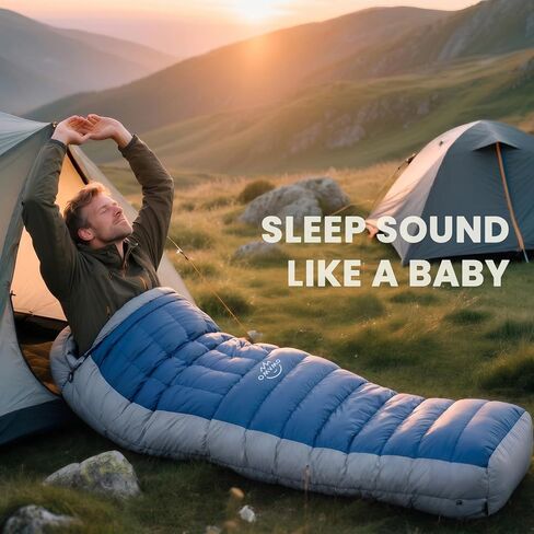 Mummy Down Sleeping Bag, 0°F 10°F 15°F 20°F 600 Fill Power Lightweight Compact Sleeping Bag,Cold and Warm Weather for Adults Camping in Kuwait