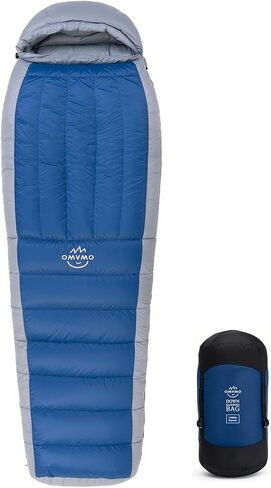 Mummy Down Sleeping Bag, 0°F 10°F 15°F 20°F 600 Fill Power Lightweight Compact Sleeping Bag,Cold and Warm Weather for Adults Camping in Kuwait