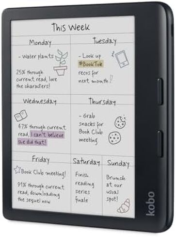 Kobo Libra Colour Black eReader & Dusk Blue Notebook SleepCover Bundle | 7" Glare-Free Colour E Ink Kaleido 3 Display | Dark Mode Option | Waterproof | Built-in-2-Way Stand Cover in Kuwait