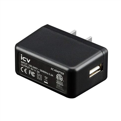 icv USB Wall Charger – 5V 2A AC Power Adapter with US Plug for Phone, Tablet and Other Related USB Powered Devices Small and Lightweight – Designed for Safety in Kuwait