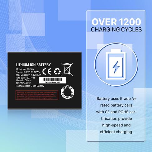 W-10A Battery, High Capacity Li-ion Replacement Battery for Netgear MR1100 AT&T Nighthawk M1 LTE Mobile Hotspot Router Netgear Model No: W-10 W-10a in Kuwait