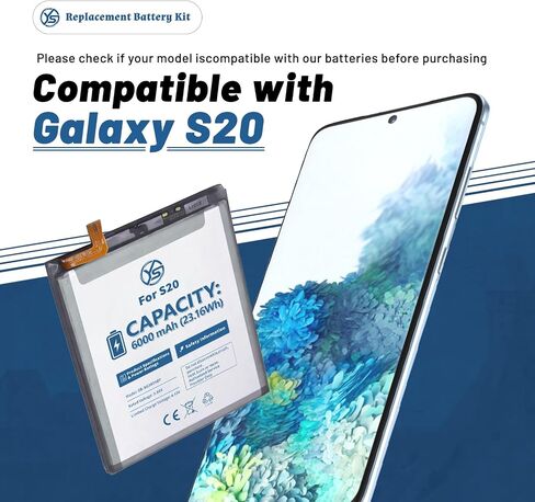 6000mAh EB-BG980ABY Battery for Galaxy S20 SM-G980/SM-G980F + Adhesive Tape & Tool in Kuwait