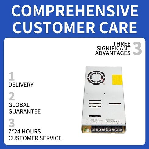 LRS-450-12 450W 12V 37.5A Industrial Power Supply – 90% High Efficiency, 5G Vibration Resistant, -20℃+70℃ Wide Temp, 1U Low Profile, 3-Year Warranty in Kuwait