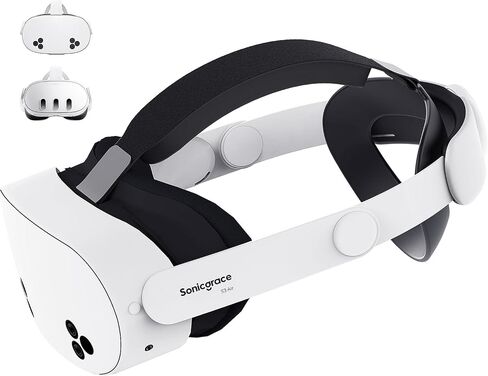 Sonicgrace S3 Pro Battery Head Strap for Meta Quest 3 and Quest 3S, 20W Fast Charging with Magnetic Battery Pack, Comfort VR Headset Strap Replacement Accessories in Kuwait