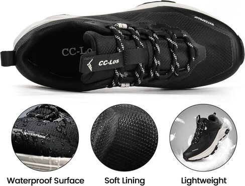 CC-Los Women's Waterproof Lightweight Hiking Shoes Non-Slip Outdoor Walking Black Size 7 in Kuwait