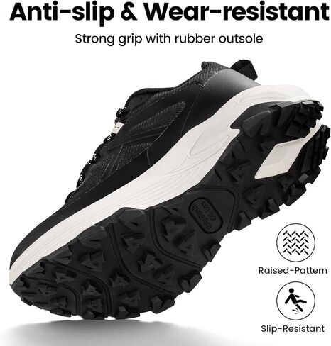 CC-Los Women's Waterproof Lightweight Hiking Shoes Non-Slip Outdoor Walking Black Size 7 in Kuwait
