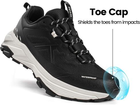 CC-Los Women's Waterproof Lightweight Hiking Shoes Non-Slip Outdoor Walking Black Size 7 in Kuwait