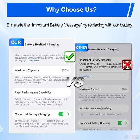 Battery Replacement for iPhone 13 Pro Max 4580mAh No Pop-up Unknown Part Warning 0 Cycle High Capacity for iPhone 13 Pro Max with Full Tool Kit Model A2484 A2641 A2644 A2645 A2643 in Kuwait