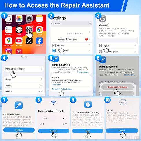 Battery Replacement for iPhone 13 Pro Max 4580mAh No Pop-up Unknown Part Warning 0 Cycle High Capacity for iPhone 13 Pro Max with Full Tool Kit Model A2484 A2641 A2644 A2645 A2643 in Kuwait