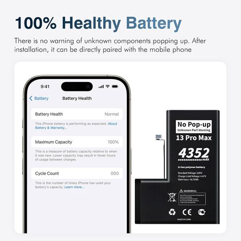 for iPhone 13 Pro Max Battery Rated 4352mAh No Pop-up in Kuwait