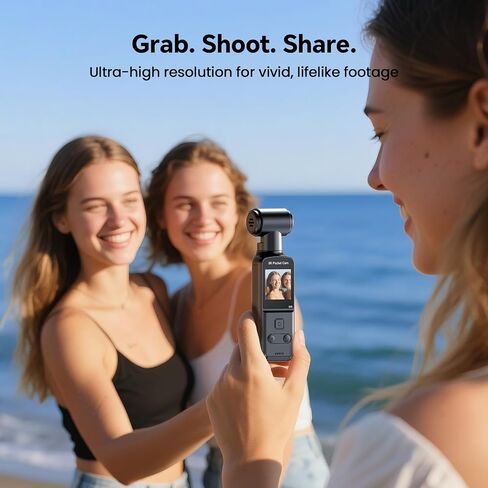 5K Body Camera with Audio, 270° Rotating Lens, External Mic, and EIS Stabilization – 4K/60FPS Z14 Vlogging Camera for Daily Recording and Personal Record (128GB) in Kuwait