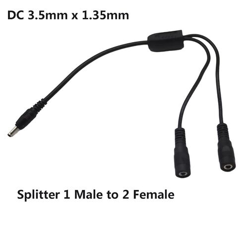 2PCS DC Y Splitter Cable 1 Male to 2 Female,3.5mm x 1.35mm DC Power Extension Adapter Cable,for CCTV Surveillance Cameras, LED Light Strip in Kuwait