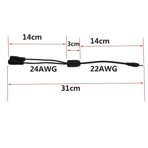 2PCS DC Y Splitter Cable 1 Male to 2 Female,3.5mm x 1.35mm DC Power Extension Adapter Cable,for CCTV Surveillance Cameras, LED Light Strip in Kuwait