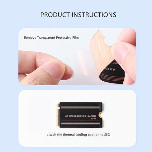 M.2 2242 SSD Heatsink High Accuracy 2Pcs for Enhanced Heat Conduction Laptop Brass Graphene Pad in Kuwait