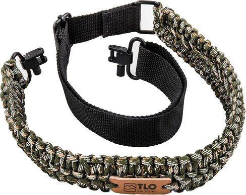 TLO Outdoors Paracord Gun Sling - Tactical 2-Point Rifle Sling, Extra Wide, Adjustable Strap with Swivels for Rifle, Shotgun, and Crossbow for Hunting, Shooting, Gun Safety (550 Rated Nylon) in Kuwait