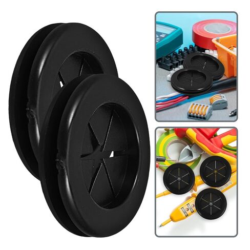 4pcs Black Rubber Cable Grommet for Desk Cord Hole Protection in Kuwait