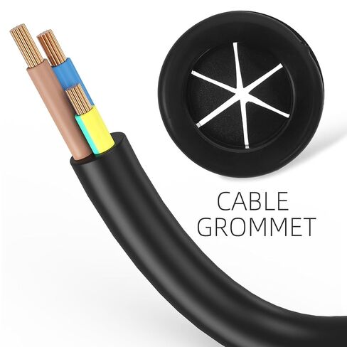 4pcs Black Rubber Cable Grommet for Desk Cord Hole Protection in Kuwait