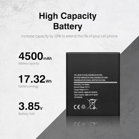4500mAh Battery for Samsung Galaxy XCover Pro & XCover 6 Pro,2026 New Upgrade[0 Cycle] High Capacity Replacement Battery for EB-BG715BBE / EB-BG736BBE, SM-G715 G715F G715U G736B in Kuwait