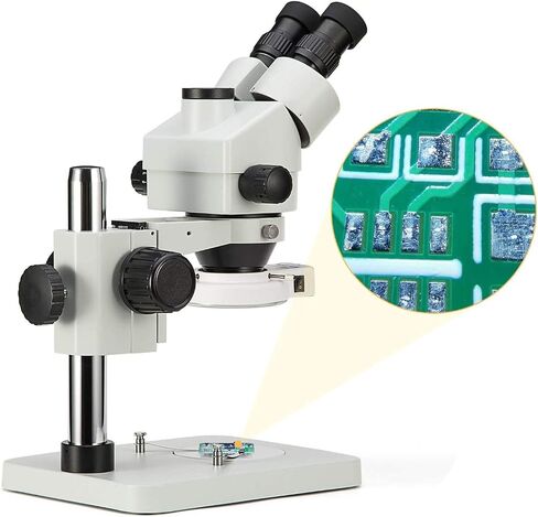 SWIFT 3.5X-90X Trinocular Stereo Zoom Microscope with 20MP Microscope Camera,56-Bulb LED,0.7X-4.5X Zoom Objective, 0.5X 2.0X Additional Objectives,Table Pillar Stand in Kuwait