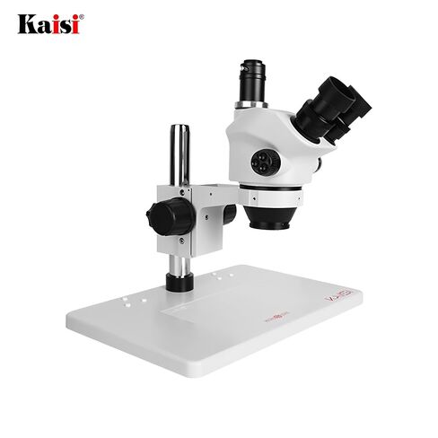 KAISI 37050PLUS Trinocular Stereo Microscope – 7X-50X Zoom, WF10X22 Wide-Field Eyepieces, Large Base with Heat-Resistant Silicone Pad & Limit Block for Electronics Repair in Kuwait