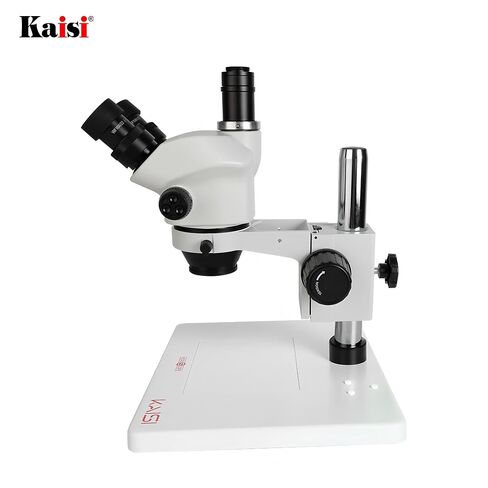 KAISI 37050PLUS Trinocular Stereo Microscope – 7X-50X Zoom, WF10X22 Wide-Field Eyepieces, Large Base with Heat-Resistant Silicone Pad & Limit Block for Electronics Repair in Kuwait