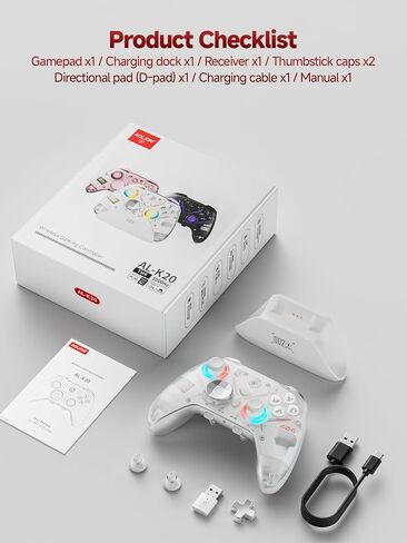 Eelexa Wireless Tri-Mode TMR Controller for PC/Switch/Switch 2/iOS/Android/Steam,Anti-Drift TMR Joysticks, 1000Hz Polling Rate, Hall Effect Triggers, RGB Lighting and Charging Dock in Saudi Arabia