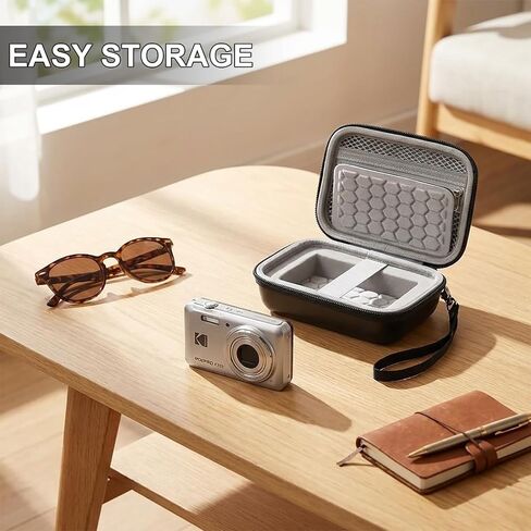 Digital Camera Case with Shockproof Bumps,for Kodak Pixpro FZ45 FZ55/for Canon PowerShot ELPH 180/190 / for Sony DSCW800 DSCW830 Compact Storage Box（BLACK） in Kuwait