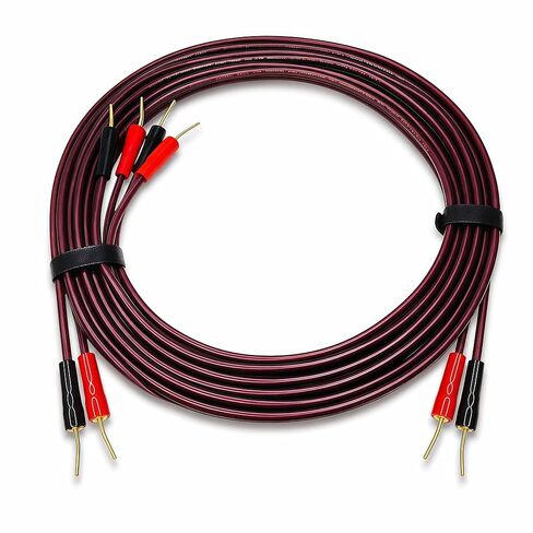 13 AWG Speaker Cable 2 Pack, 6FT OFC Oxygen-Free Copper Wire with 24K Gold Plated 2mm Pin Connectors, 400 Strands, for Amplifier, AV Receiver, Bookshelf Speaker, Home Theater & Hi-Fi Stereo System in Kuwait