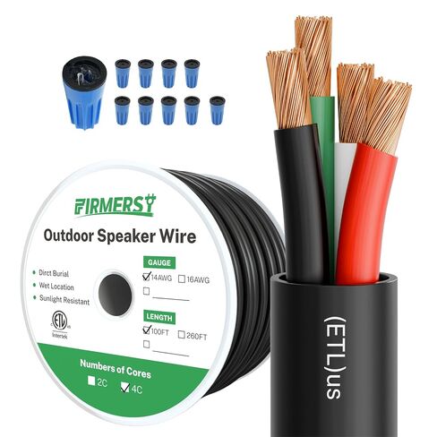 FIRMERST 14/4 OFC Outdoor Speaker Wire, Direct Burial, 250 FT in Kuwait