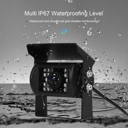 CAMECHO [AHD+CVBS] Bus Truck Vehicle Backup Cameras Wide View Angle IR Night Vision, Waterproof Reverse Camera with 4 Pin Aviation Connector for RV Camper/Truck/Trailer/Van (Without Guide Line) in Kuwait