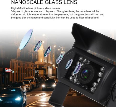 CAMECHO [AHD+CVBS] Bus Truck Vehicle Backup Cameras Wide View Angle IR Night Vision, Waterproof Reverse Camera with 4 Pin Aviation Connector for RV Camper/Truck/Trailer/Van (Without Guide Line) in Kuwait