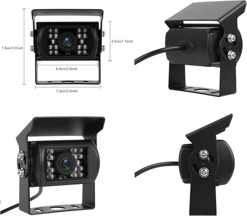 CAMECHO [AHD+CVBS] Bus Truck Vehicle Backup Cameras Wide View Angle IR Night Vision, Waterproof Reverse Camera with 4 Pin Aviation Connector for RV Camper/Truck/Trailer/Van (Without Guide Line) in Kuwait