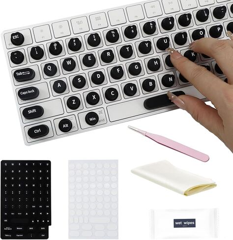 Raised Keyboard Stickers for Long Nails with Letters - Heart-Shaped Antistatic Silicone Protective Cover with Tweezers, Wet Wipes, Dry Towel & Jelly Glue, Ideal for Typing, Gaming & Nail Art (70 Pcs) in Kuwait