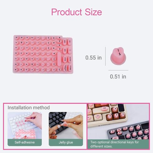 Raised Keyboard Stickers for Long Nails with Letters - Heart-Shaped Antistatic Silicone Protective Cover with Tweezers, Wet Wipes, Dry Towel & Jelly Glue, Ideal for Typing, Gaming & Nail Art (70 Pcs) in Kuwait