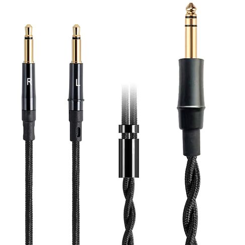 Monitor Headphone Cable,Dual 3.5mm Over-Ear Headphone Wire,High Purity Oxygen Free Copper AUX Cord Compatible with Hifiman HE4XX HE560 Meze 99 MeZe 105 for Musicians Audiophiles 4.4mm 4.9ft in Kuwait