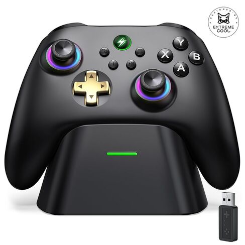 ELISWEEN Wireless Gaming Controller with Charging Dock for PC| Hall Effect Joystick & 1000Hz Polling | Programmable Back Buttons, RGB, Turbo, Gyro | Compatible with Switch/Switch 2, Android, iOS in Saudi Arabia
