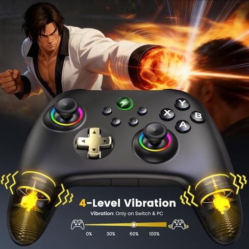 ELISWEEN Wireless Gaming Controller with Charging Dock for PC| Hall Effect Joystick & 1000Hz Polling | Programmable Back Buttons, RGB, Turbo, Gyro | Compatible with Switch/Switch 2, Android, iOS in Saudi Arabia