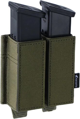 Molle Pistol Mag Pouch, Double 9mm Mag Pouch, Tactical Magazine Holder with Quick Release Insert, MOLLE Compatible for Belts/Vests in Kuwait