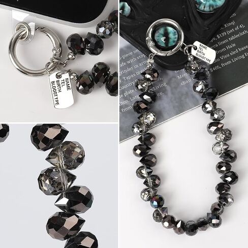 2PCS Droplet Crystals Beaded Phone Wrist Strap, Cellphone Lanyard Chain, Phone Charm Chain Keychain Beaded Cellphone Lanyard for Women in Kuwait