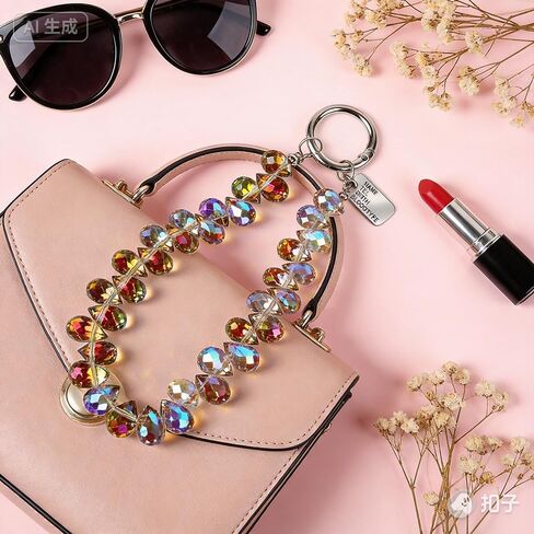 2PCS Droplet Crystals Beaded Phone Wrist Strap, Cellphone Lanyard Chain, Phone Charm Chain Keychain Beaded Cellphone Lanyard for Women in Kuwait