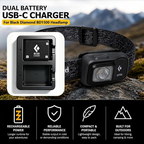 Headlamp Battery Charging Station for Black Diamond BD1500 – Charging Dock Only (No Battery) in Saudi Arabia