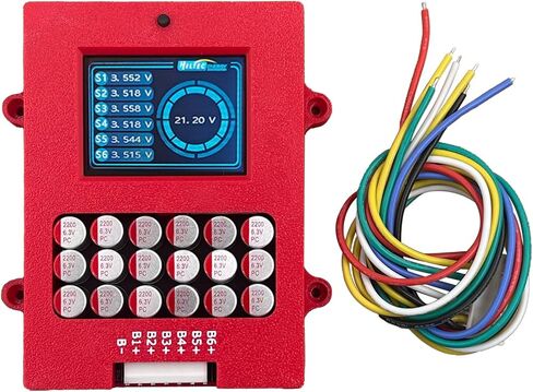 5A 4S LiFePo4 & NCM Active Battery Balancer, 12V, Lithium Battery Energy Transfer Active Equalizer with Digital Voltage Dispaly, Type A/B Plug, Red in Kuwait
