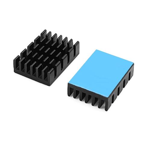 10PCS 20x14x6mm (0.79x0.55x0.24) Aluminum Heatsink Kit - Pre-Applied Thermal Adhesive Tape, Black Anodized Cooler for GPU, VRAM, VGA, RAM, IC Chips, 3D Printer, LED, Raspberry Pi Passive Cooling in Kuwait