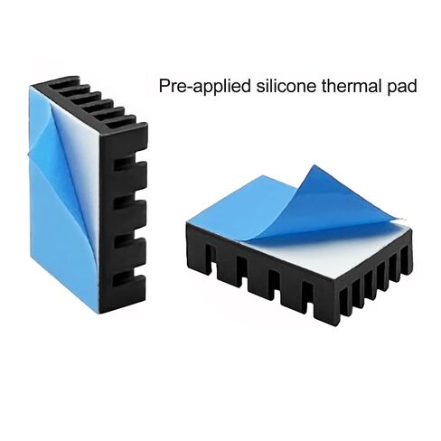 10PCS 20x14x6mm (0.79x0.55x0.24) Aluminum Heatsink Kit - Pre-Applied Thermal Adhesive Tape, Black Anodized Cooler for GPU, VRAM, VGA, RAM, IC Chips, 3D Printer, LED, Raspberry Pi Passive Cooling in Kuwait